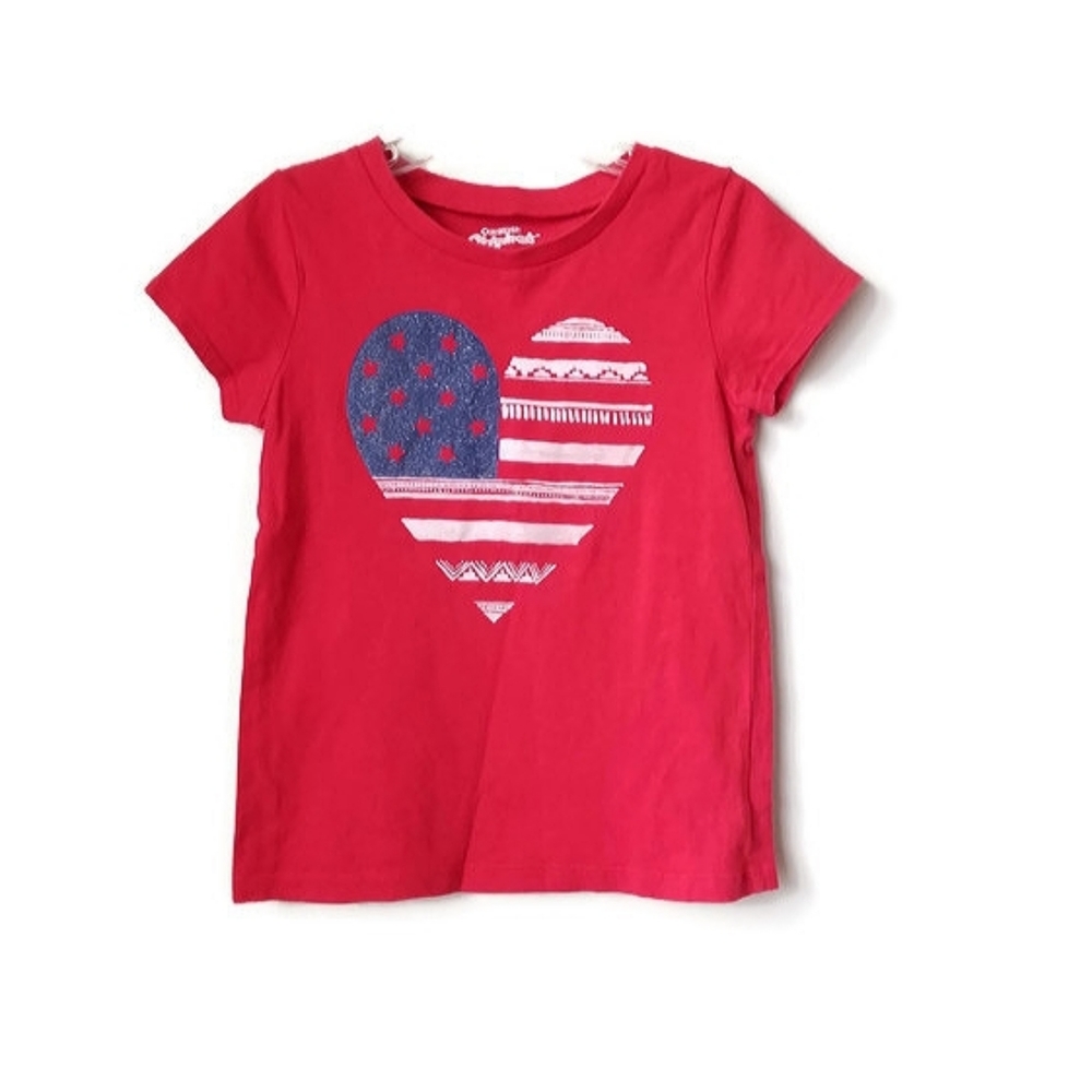 American Flag Tshirt Red White Blue Size 5